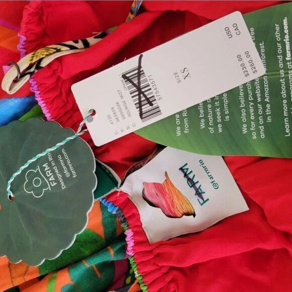 NWT ANTHROPOLOGIE FARM RIO SzM PALILA SPAGUETTI STRAPS FRINGED MIDI DRESS - Picture 12 of 14